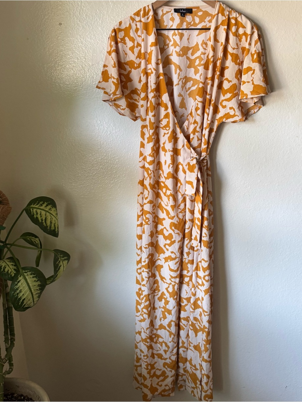 Lulus | Creative Type Mustard Yellow Multi Print Wrap Maxi Dress View 2